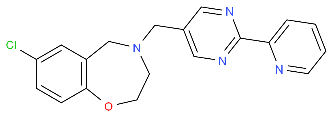 7-chloro-4-[(2-pyridin-2-ylpyrimidin-5-yl)methyl]-2,3,4,5-tetrahydro-1,4-benzoxazepine_分子结构_CAS_)