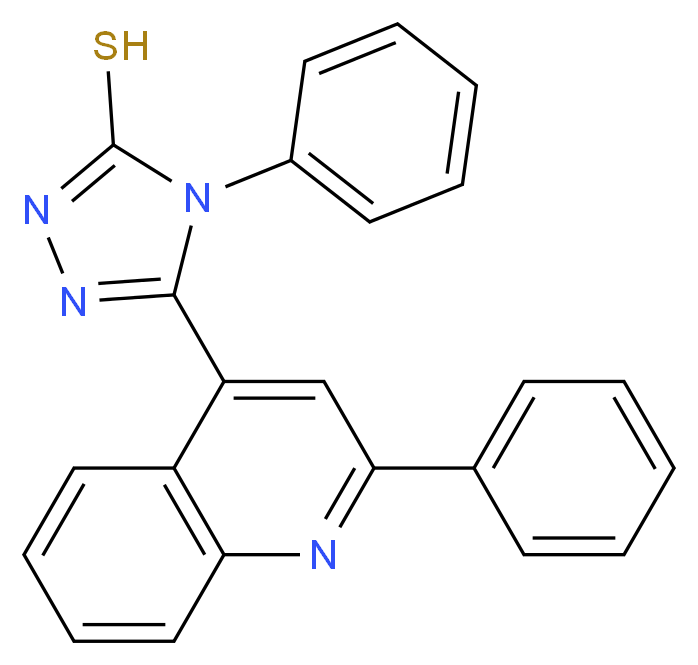 4-phenyl-5-(2-phenylquinolin-4-yl)-4H-1,2,4-triazole-3-thiol_分子结构_CAS_70059-80-2)