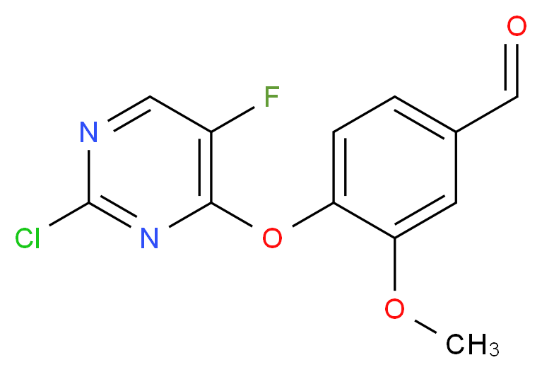 4-[(2-chloro-5-fluoropyrimidin-4-yl)oxy]-3-methoxybenzaldehyde_分子结构_CAS_525570-78-9