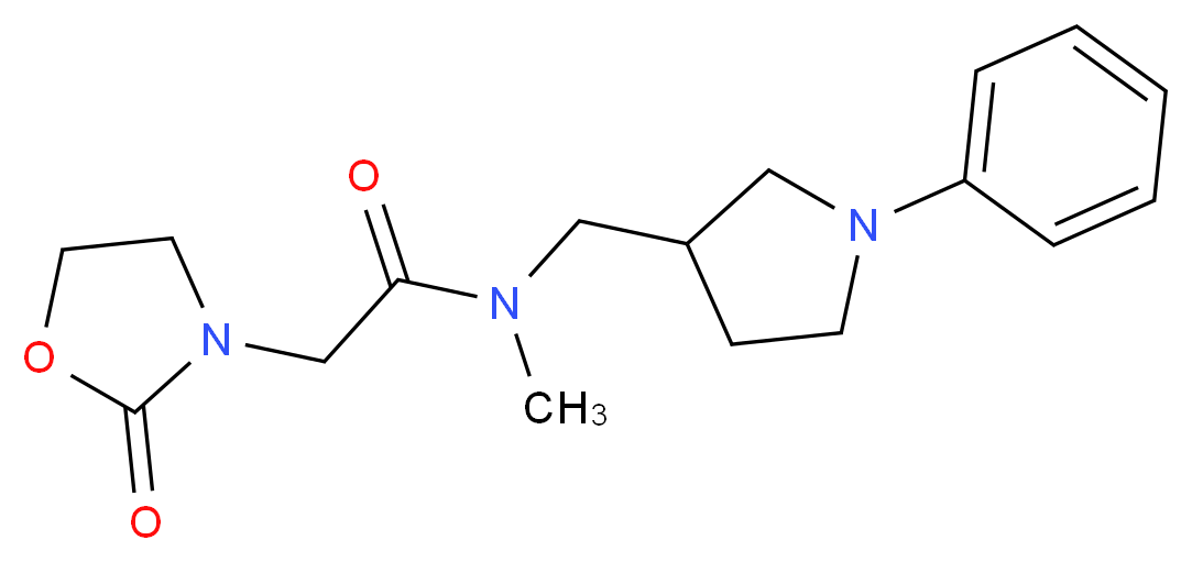 N-methyl-2-(2-oxo-1,3-oxazolidin-3-yl)-N-[(1-phenylpyrrolidin-3-yl)methyl]acetamide_分子结构_CAS_)