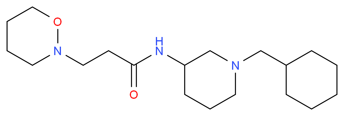 N-[1-(cyclohexylmethyl)-3-piperidinyl]-3-(1,2-oxazinan-2-yl)propanamide_分子结构_CAS_)