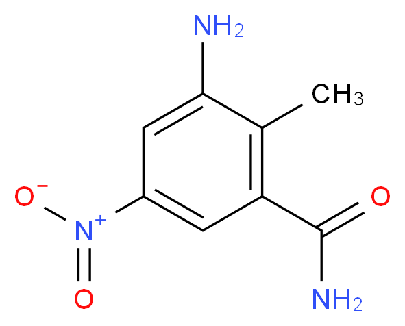 3-amino-2-methyl-5-nitrobenzamide_分子结构_CAS_3572-44-9