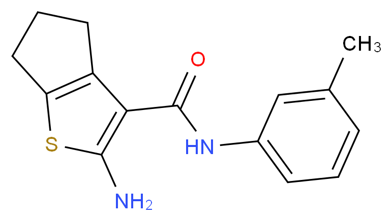 2-Amino-N-(3-methylphenyl)-5,6-dihydro-4H-cyclopenta[b]thiophene-3-carboxamide_分子结构_CAS_)