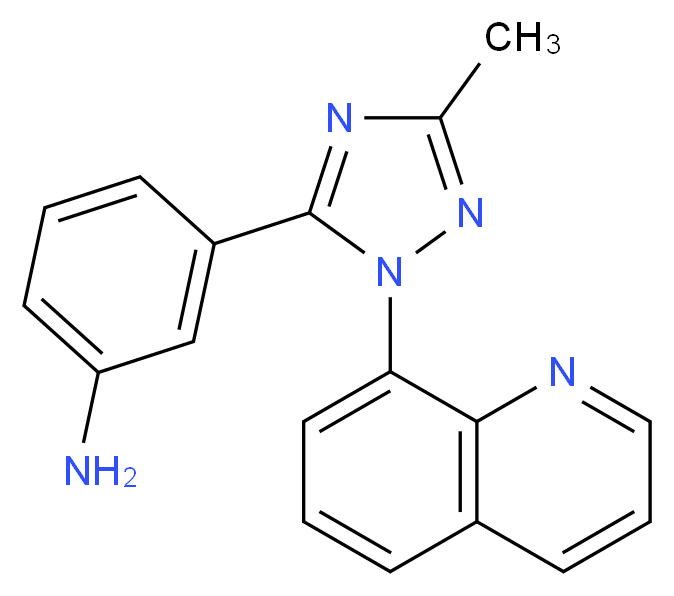 3-(3-methyl-1-quinolin-8-yl-1H-1,2,4-triazol-5-yl)aniline_分子结构_CAS_)