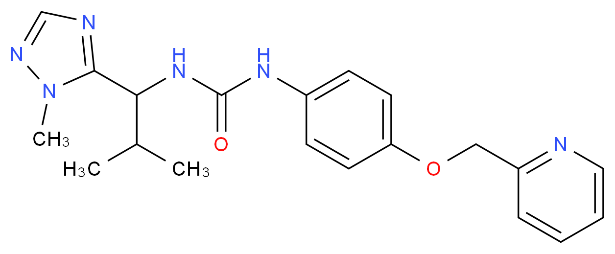 N-[2-methyl-1-(1-methyl-1H-1,2,4-triazol-5-yl)propyl]-N'-[4-(pyridin-2-ylmethoxy)phenyl]urea_分子结构_CAS_)