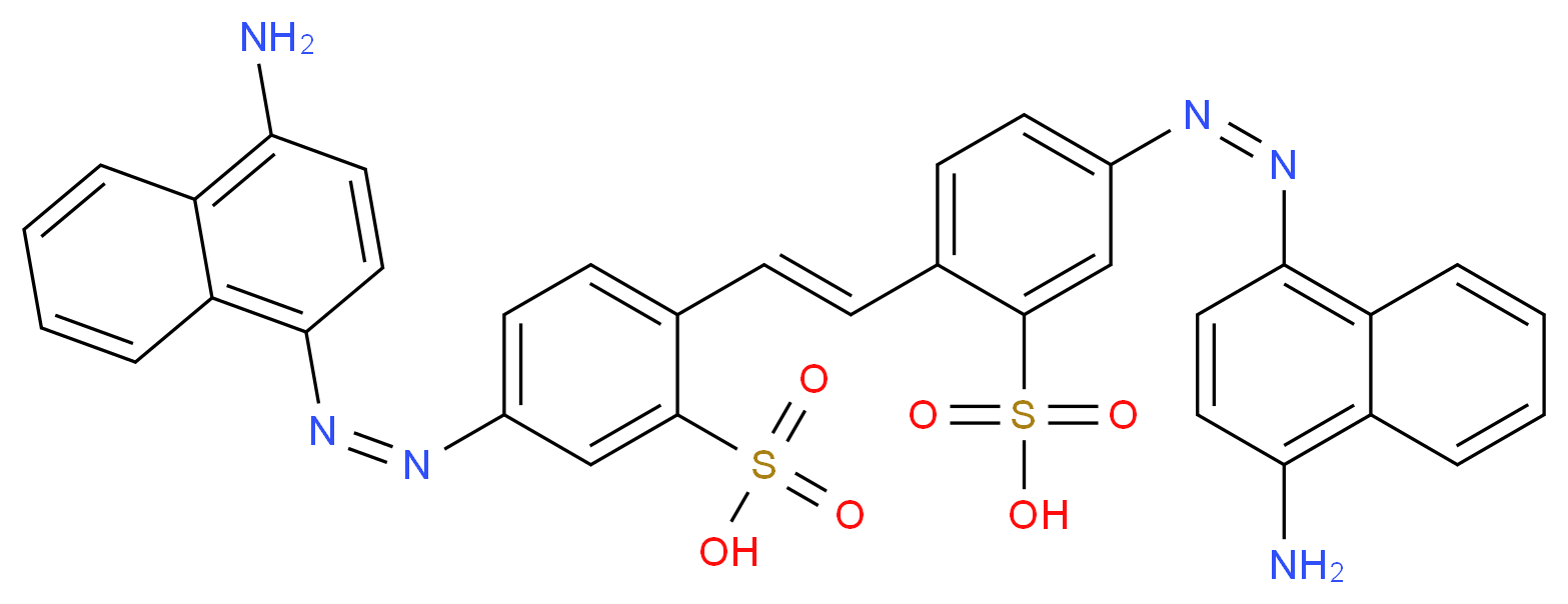5-[(Z)-2-(4-aminonaphthalen-1-yl)diazen-1-yl]-2-(2-{4-[(Z)-2-(4-aminonaphthalen-1-yl)diazen-1-yl]-2-sulfophenyl}ethenyl)benzene-1-sulfonic acid_分子结构_CAS_5463-64-9