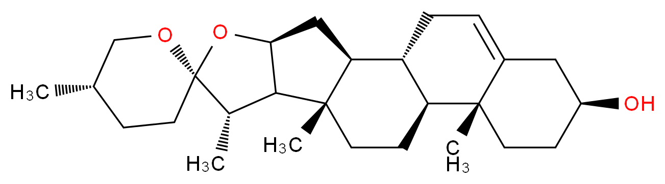 (1'S,2R,2'S,4'S,5S,7'S,8'R,9'S,12'S,13'R,16'S)-5,7',9',13'-tetramethyl-5'-oxaspiro[oxane-2,6'-pentacyclo[10.8.0.0<sup>2</sup>,<sup>9</sup>.0<sup>4</sup>,<sup>8</sup>.0<sup>1</sup><sup>3</sup>,<sup>1</sup><sup>8</sup>]icosan]-18'-en-16'-ol_分子结构_CAS_512-06-1