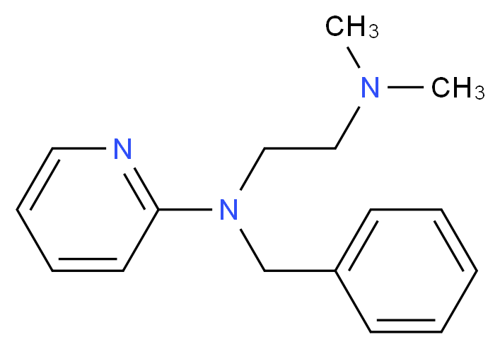 N-benzyl-N-[2-(dimethylamino)ethyl]pyridin-2-amine_分子结构_CAS_91-81-6