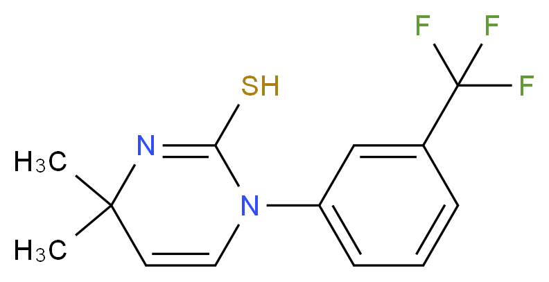 4,4-Dimethyl-1-[3-(trifluoromethyl)phenyl]-1,4-dihydropyrimidine-2-thiol_分子结构_CAS_)