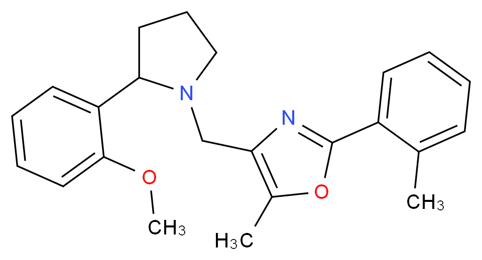 4-{[2-(2-methoxyphenyl)-1-pyrrolidinyl]methyl}-5-methyl-2-(2-methylphenyl)-1,3-oxazole_分子结构_CAS_)