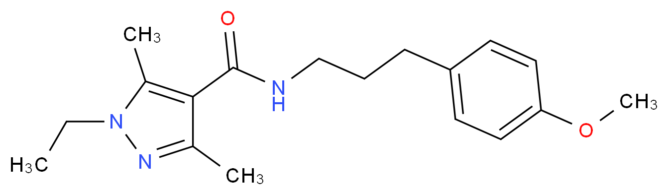 1-ethyl-N-[3-(4-methoxyphenyl)propyl]-3,5-dimethyl-1H-pyrazole-4-carboxamide_分子结构_CAS_)