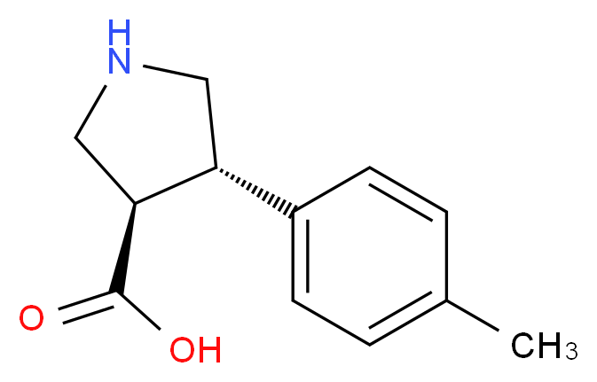 (3R,4S)-4-(4-methylphenyl)pyrrolidine-3-carboxylic acid_分子结构_CAS_1260601-83-9