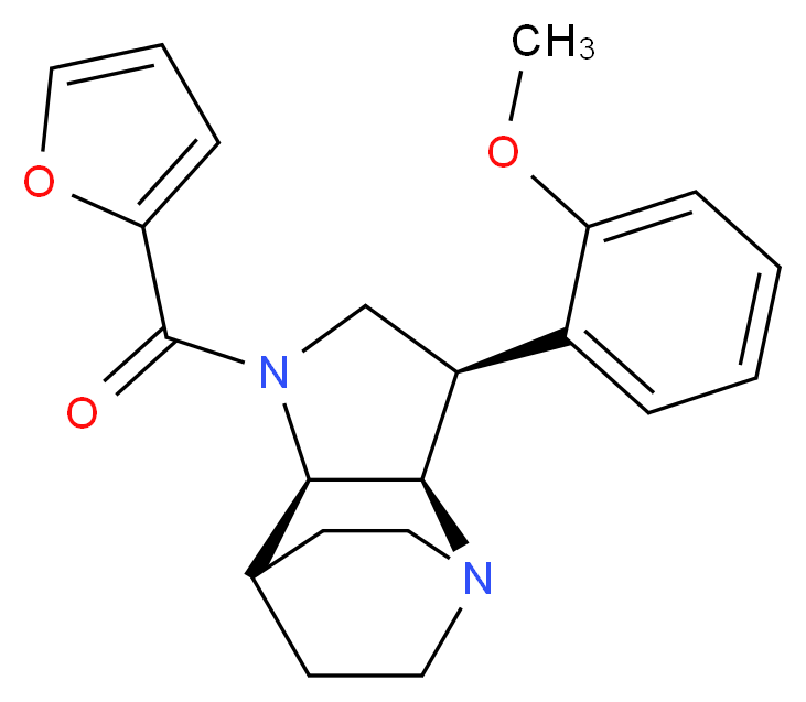 (3R*,3aR*,7aR*)-1-(2-furoyl)-3-(2-methoxyphenyl)octahydro-4,7-ethanopyrrolo[3,2-b]pyridine_分子结构_CAS_)