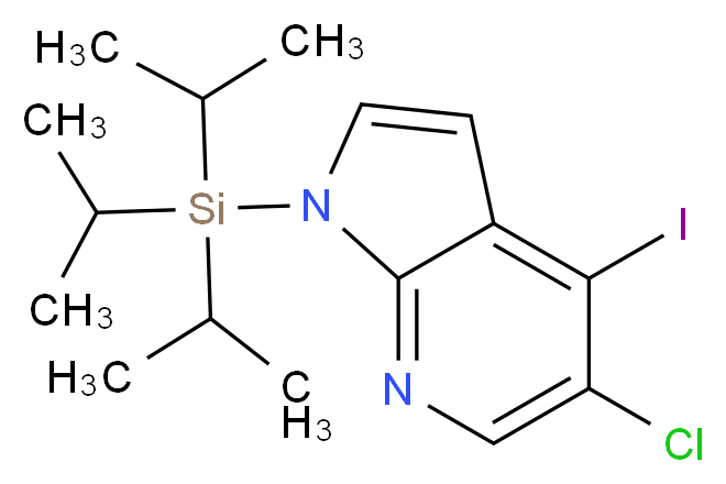 5-Chloro-4-iodo-1-(triisopropylsilyl)-1H-pyrrolo[2,3-b]pyridine_分子结构_CAS_1040682-76-5)