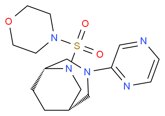 (1S*,5R*)-6-(4-morpholinylsulfonyl)-3-(2-pyrazinyl)-3,6-diazabicyclo[3.2.2]nonane_分子结构_CAS_)