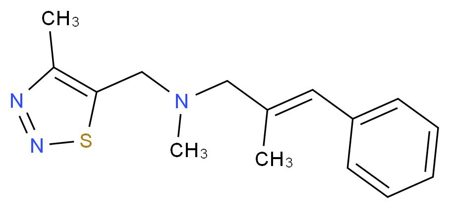 (2E)-N,2-dimethyl-N-[(4-methyl-1,2,3-thiadiazol-5-yl)methyl]-3-phenylprop-2-en-1-amine_分子结构_CAS_)