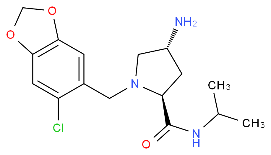 (2S,4R)-4-amino-1-[(6-chloro-1,3-benzodioxol-5-yl)methyl]-N-isopropylpyrrolidine-2-carboxamide_分子结构_CAS_)