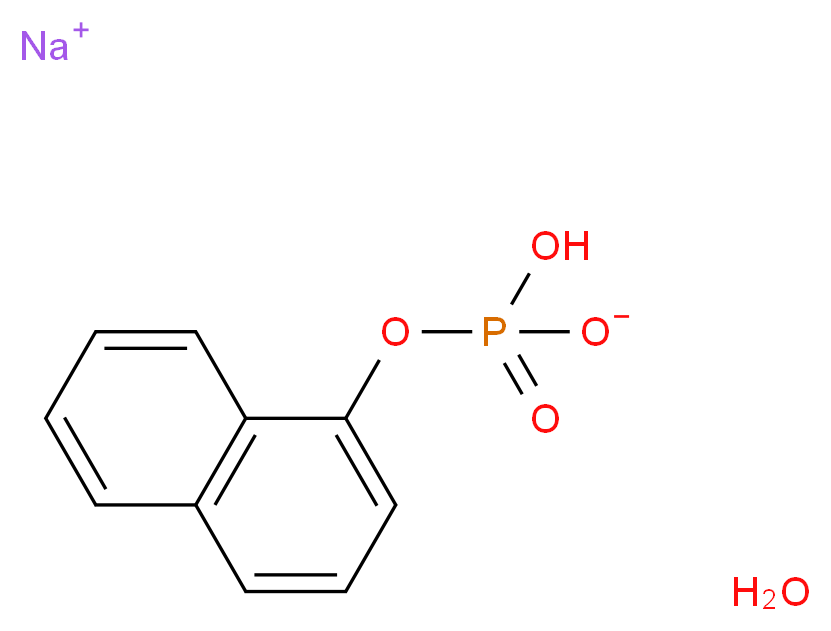 1-磷酸萘基酯单钠盐单水合物_分子结构_CAS_81012-89-7)