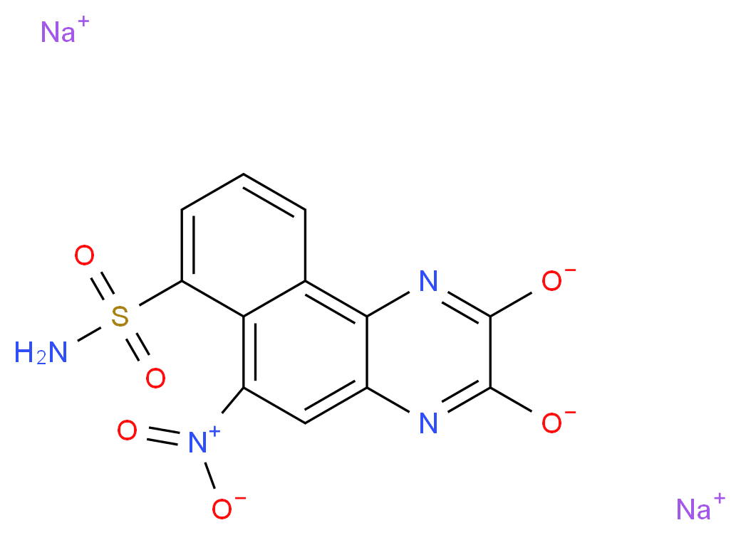 6-Nitro-7-sulfamoylbenzo[f]quinoxaline-2,3-dione, Disodium Salt_分子结构_CAS_479347-86-9)