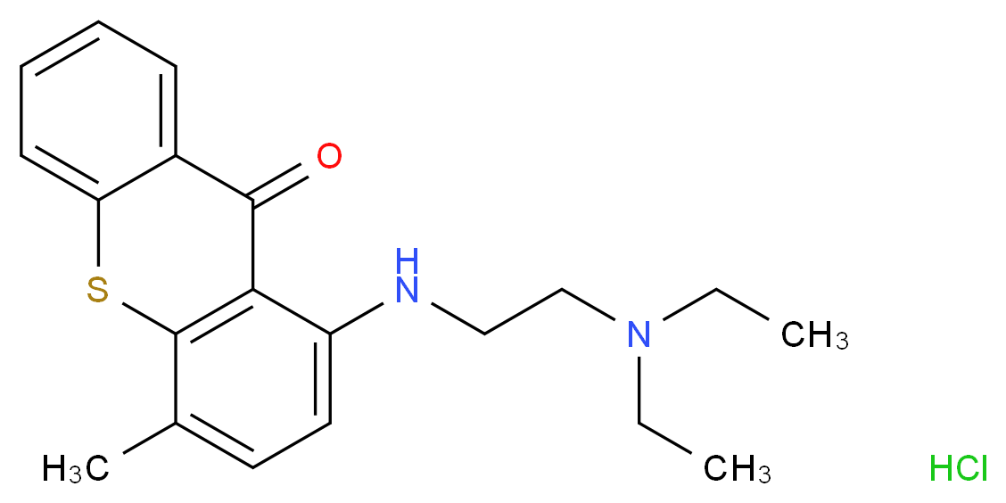 1-{[2-(diethylamino)ethyl]amino}-4-methyl-9H-thioxanthen-9-one hydrochloride_分子结构_CAS_548-57-2
