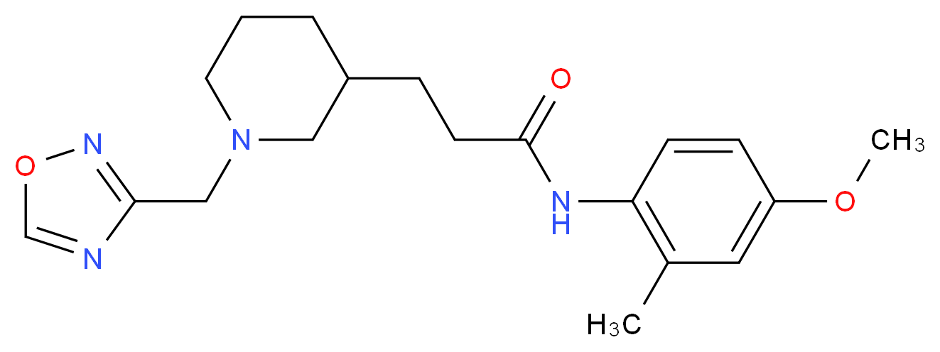 N-(4-methoxy-2-methylphenyl)-3-[1-(1,2,4-oxadiazol-3-ylmethyl)piperidin-3-yl]propanamide_分子结构_CAS_)