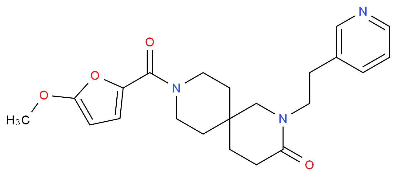 9-(5-methoxy-2-furoyl)-2-(2-pyridin-3-ylethyl)-2,9-diazaspiro[5.5]undecan-3-one_分子结构_CAS_)