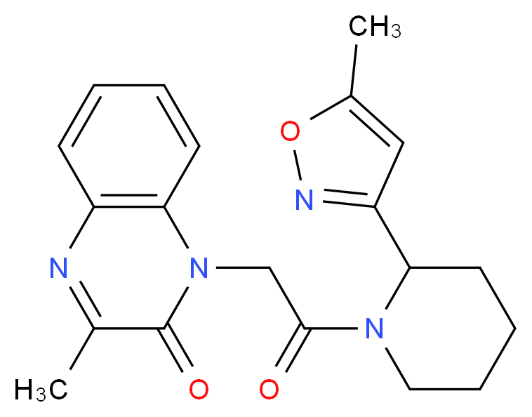 3-methyl-1-{2-[2-(5-methylisoxazol-3-yl)piperidin-1-yl]-2-oxoethyl}quinoxalin-2(1H)-one_分子结构_CAS_)