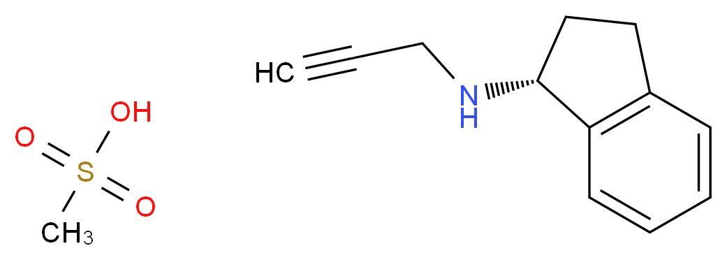 (1R)-N-(prop-2-yn-1-yl)-2,3-dihydro-1H-inden-1-amine; methanesulfonic acid_分子结构_CAS_)