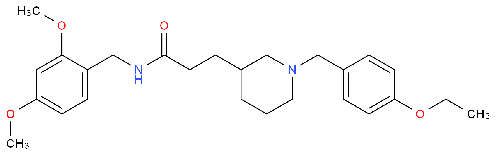 N-(2,4-dimethoxybenzyl)-3-[1-(4-ethoxybenzyl)-3-piperidinyl]propanamide_分子结构_CAS_)