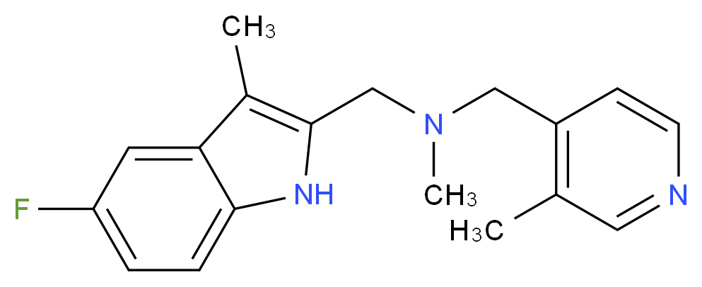 1-(5-fluoro-3-methyl-1H-indol-2-yl)-N-methyl-N-[(3-methylpyridin-4-yl)methyl]methanamine_分子结构_CAS_)