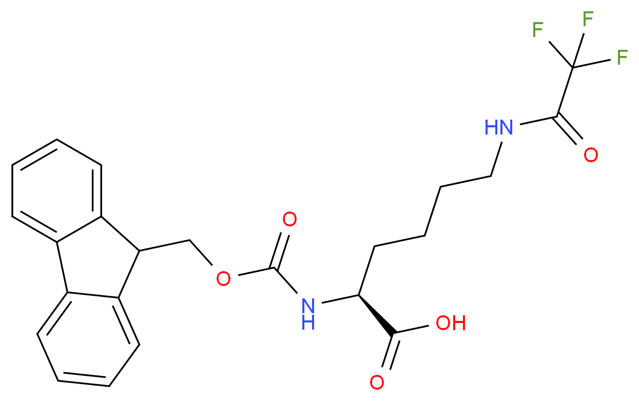 (2S)-2-{[(9H-fluoren-9-ylmethoxy)carbonyl]amino}-6-(trifluoroacetamido)hexanoic acid_分子结构_CAS_76265-69-5