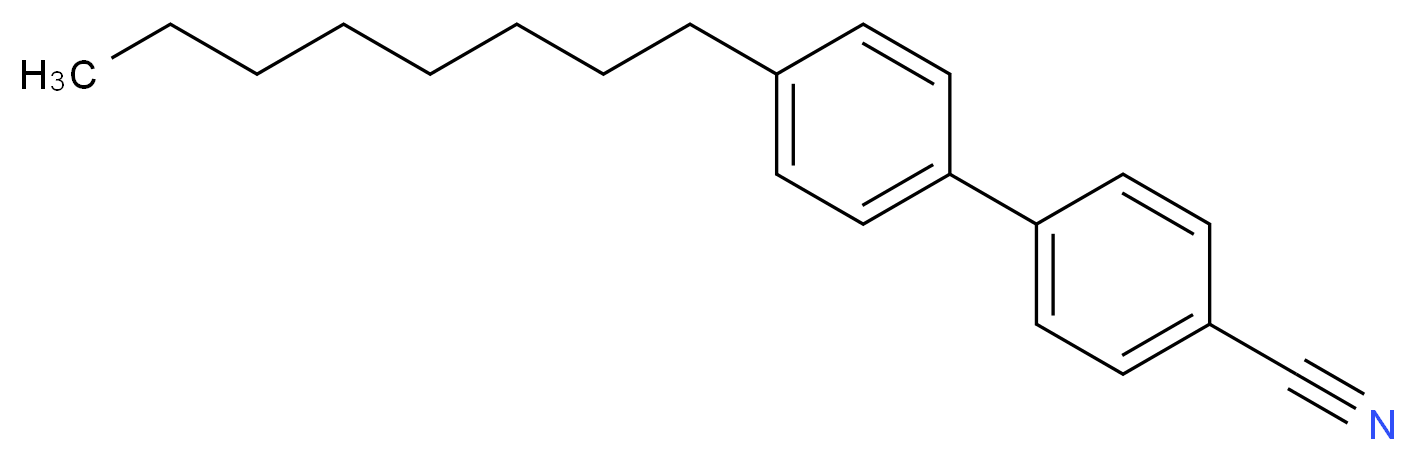 4′-正辛基-4-氰基联苯_分子结构_CAS_52709-84-9)