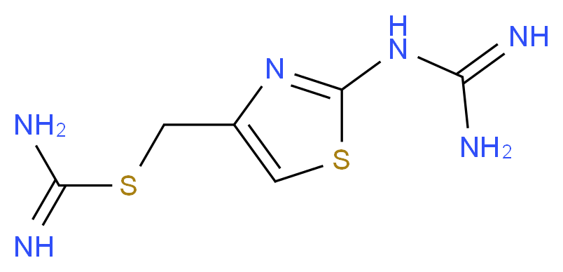 {[(2-carbamimidamido-1,3-thiazol-4-yl)methyl]sulfanyl}methanimidamide_分子结构_CAS_88046-01-9