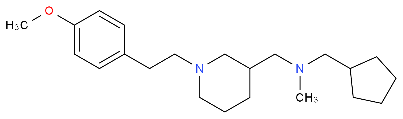 (cyclopentylmethyl)({1-[2-(4-methoxyphenyl)ethyl]-3-piperidinyl}methyl)methylamine_分子结构_CAS_)