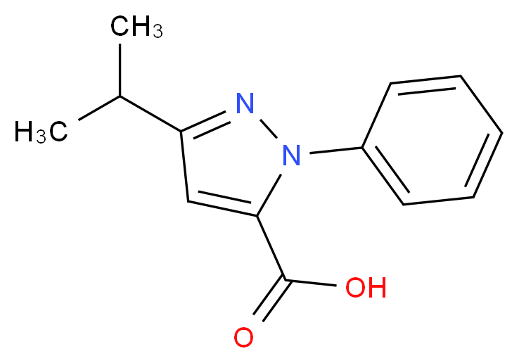 1-phenyl-3-(propan-2-yl)-1H-pyrazole-5-carboxylic acid_分子结构_CAS_299165-57-4