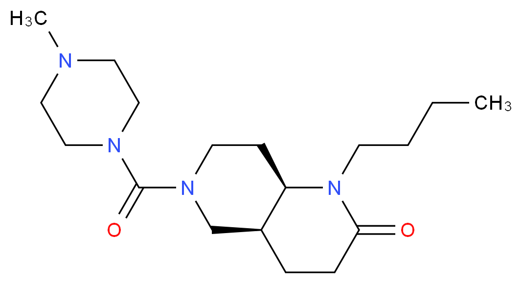 (4aS*,8aR*)-1-butyl-6-[(4-methylpiperazin-1-yl)carbonyl]octahydro-1,6-naphthyridin-2(1H)-one_分子结构_CAS_)