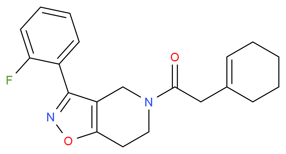 5-(1-cyclohexen-1-ylacetyl)-3-(2-fluorophenyl)-4,5,6,7-tetrahydroisoxazolo[4,5-c]pyridine_分子结构_CAS_)