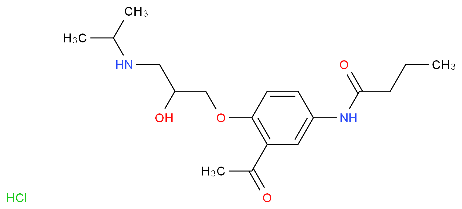 醋丁洛尔 盐酸盐_分子结构_CAS_34381-68-5)