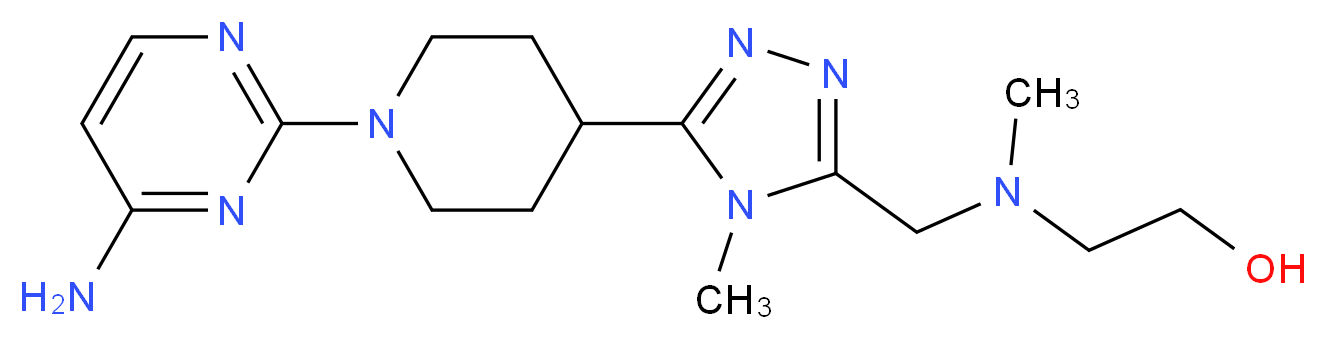 2-[({5-[1-(4-aminopyrimidin-2-yl)piperidin-4-yl]-4-methyl-4H-1,2,4-triazol-3-yl}methyl)(methyl)amino]ethanol_分子结构_CAS_)