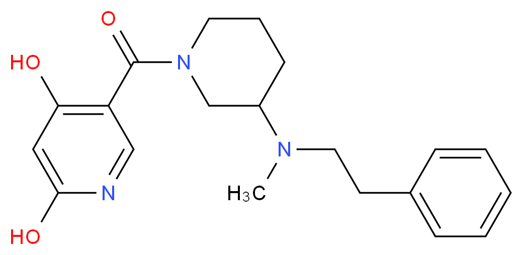 5-({3-[methyl(2-phenylethyl)amino]-1-piperidinyl}carbonyl)-2,4-pyridinediol_分子结构_CAS_)