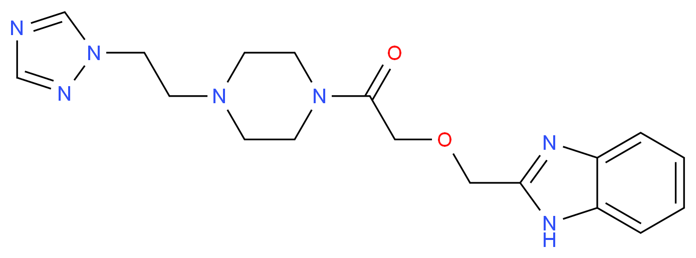 2-[(2-oxo-2-{4-[2-(1H-1,2,4-triazol-1-yl)ethyl]-1-piperazinyl}ethoxy)methyl]-1H-benzimidazole_分子结构_CAS_)