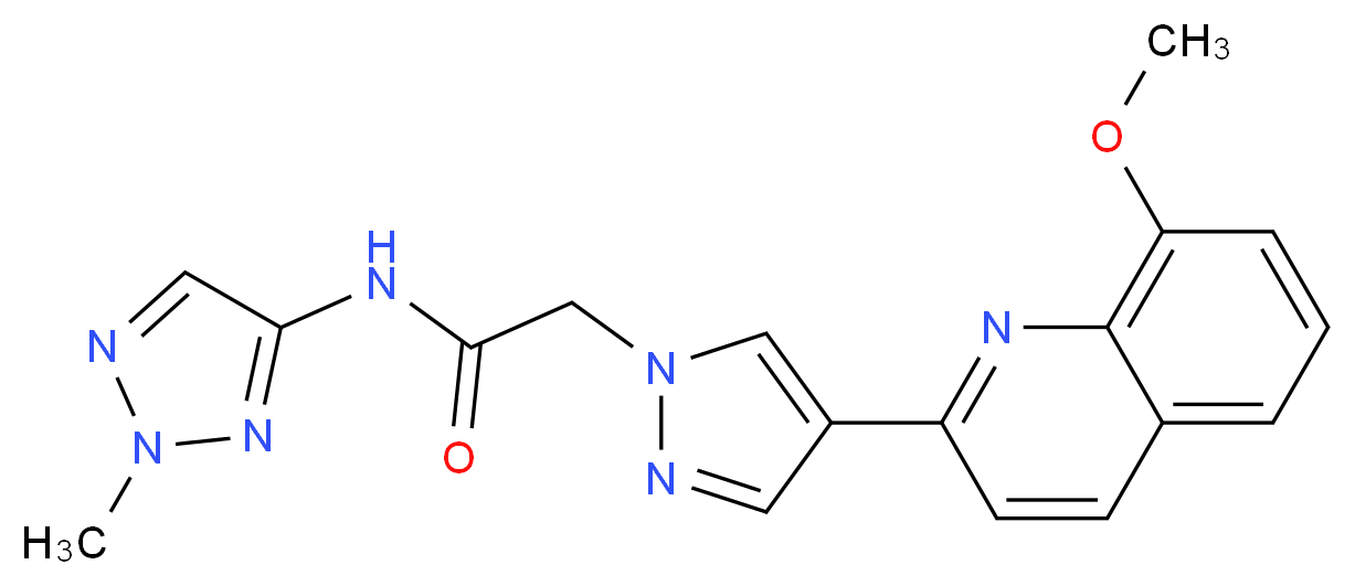 2-[4-(8-methoxyquinolin-2-yl)-1H-pyrazol-1-yl]-N-(2-methyl-2H-1,2,3-triazol-4-yl)acetamide_分子结构_CAS_)