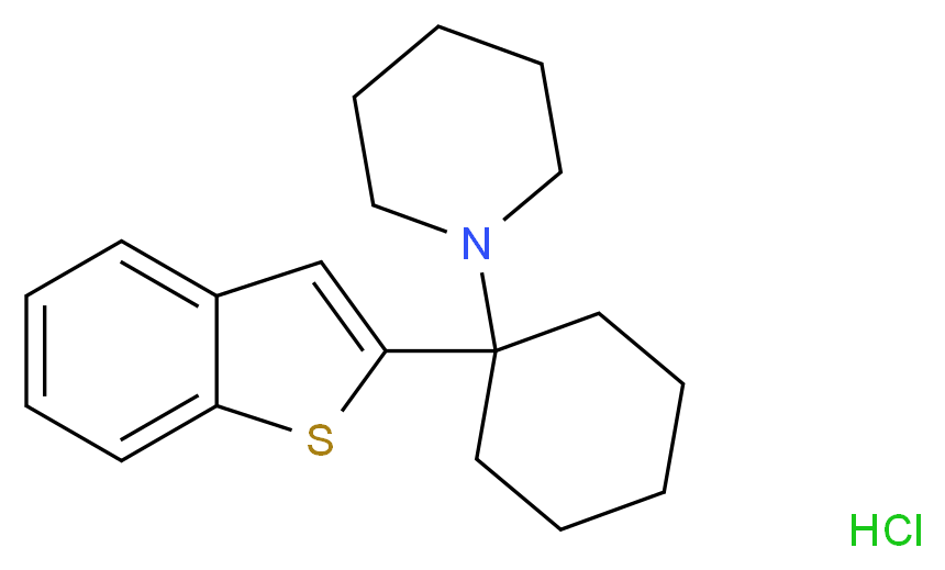 1-[1-(1-benzothiophen-2-yl)cyclohexyl]piperidine hydrochloride_分子结构_CAS_112726-66-6