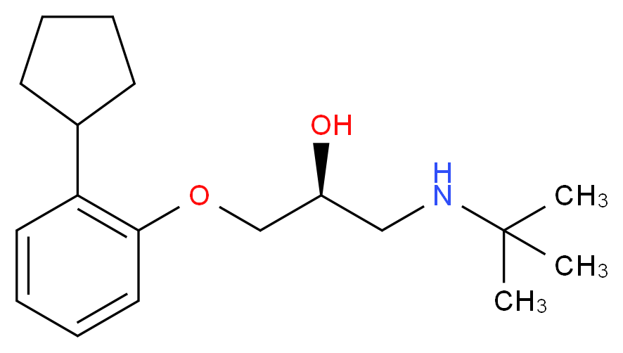 tert-butyl[(2S)-3-(2-cyclopentylphenoxy)-2-hydroxypropyl]amine_分子结构_CAS_36507-48-9