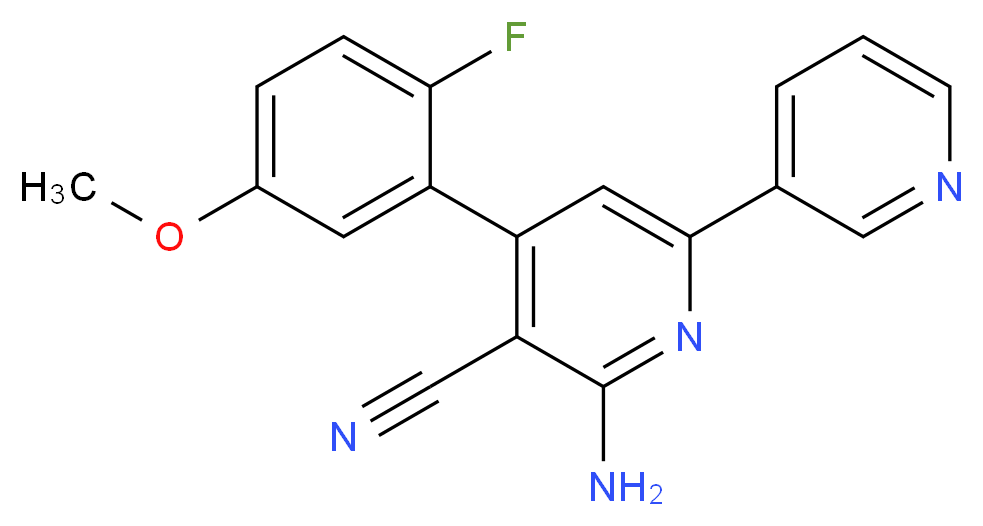 6-amino-4-(2-fluoro-5-methoxyphenyl)-2,3'-bipyridine-5-carbonitrile_分子结构_CAS_)