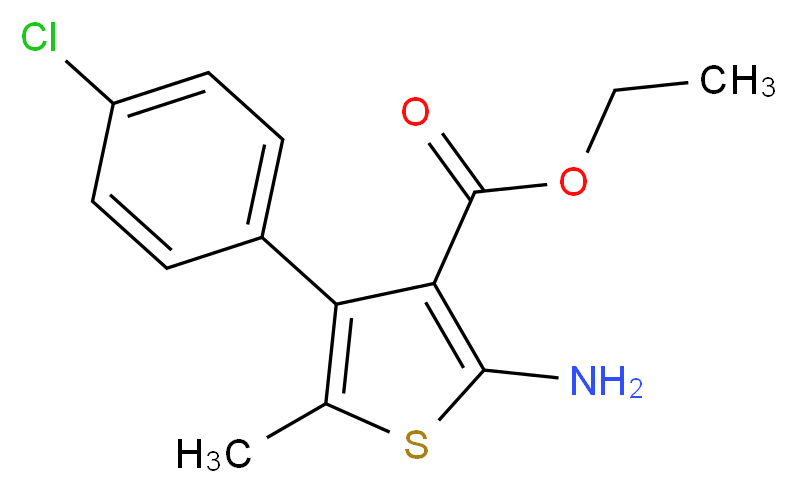 Ethyl 2-amino-4-(4-chlorophenyl)-5-methylthiophene-3-carboxylate_分子结构_CAS_)