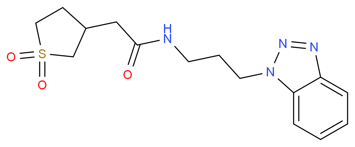 N-[3-(1H-1,2,3-benzotriazol-1-yl)propyl]-2-(1,1-dioxidotetrahydro-3-thienyl)acetamide_分子结构_CAS_)