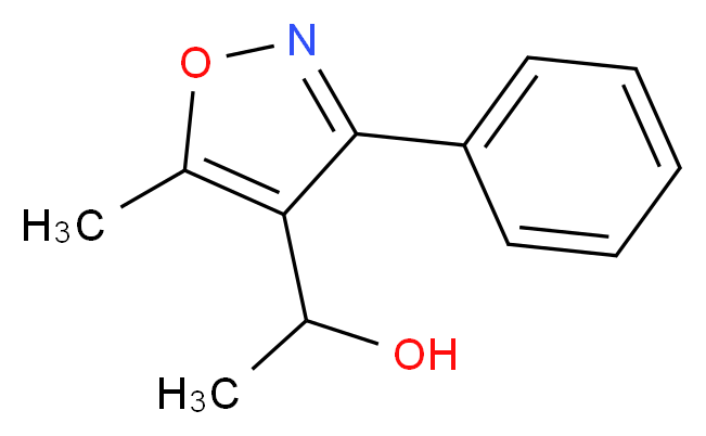 1-(5-methyl-3-phenyl-1,2-oxazol-4-yl)ethan-1-ol_分子结构_CAS_945-49-3