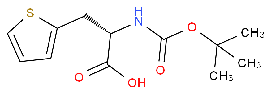 (2S)-2-{[(tert-butoxy)carbonyl]amino}-3-(thiophen-2-yl)propanoic acid_分子结构_CAS_56675-37-7