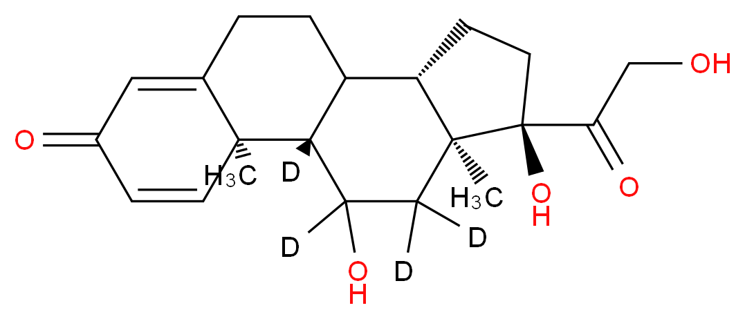 (1S,2R,11S,14R,15S)-14,17-dihydroxy-14-(2-hydroxyacetyl)-2,15-dimethyl(1,16,16,17-<sup>2</sup>H<sub>4</sub>)tetracyclo[8.7.0.0<sup>2</sup>,<sup>7</sup>.0<sup>1</sup><sup>1</sup>,<sup>1</sup><sup>5</sup>]heptadeca-3,6-dien-5-one_分子结构_CAS_50-24-8